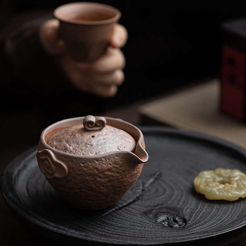 Ấm nắm tay Lao Yan Mud Xiangyun Bộ trà Kung Fu cổ điển Ấm pha trà không nóng ấm lọc một ấm chén gốm sứ thủ công