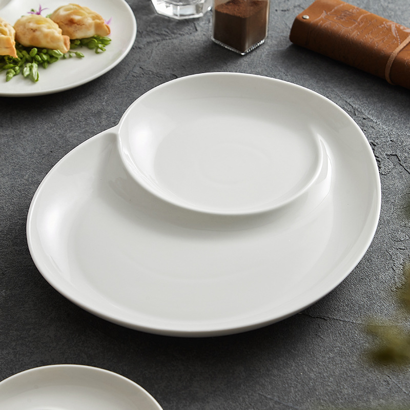 Đĩa lưới xoắn ốc Dehua Yunduo, bánh bao gốm, đĩa sushi, đĩa giấm, nhà hàng khách sạn sáng tạo, khoai tây chiên, đĩa tôm