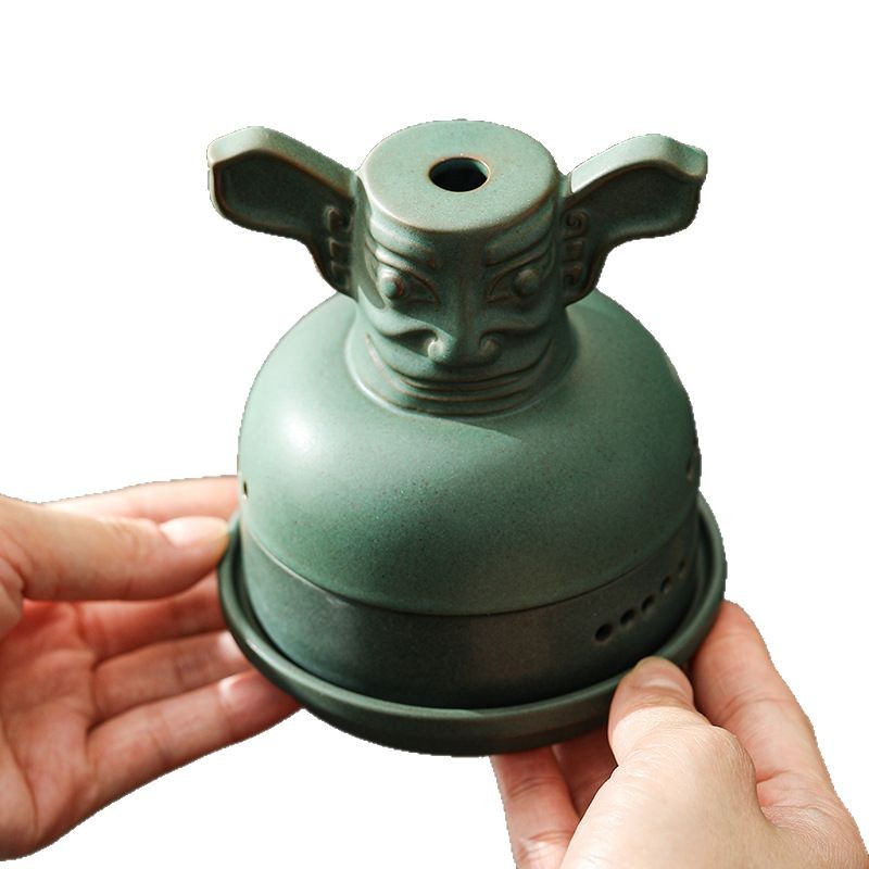 Mặt nạ đồng Sanxingdui, lư hương, lư đan sáng tạo, gốm sứ, hương trong nhà, hương tháp có nắp, trà đạo