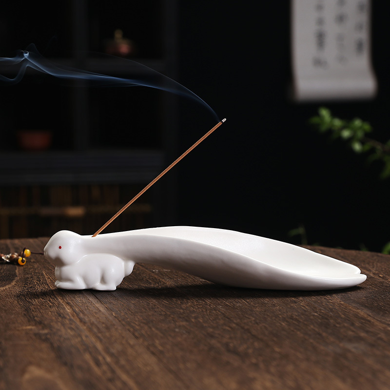 Đồ trang trí trà đạo trong nhà bằng gốm Sứ sáng tạo gốm sứ trắng cắm hương phong cảnh