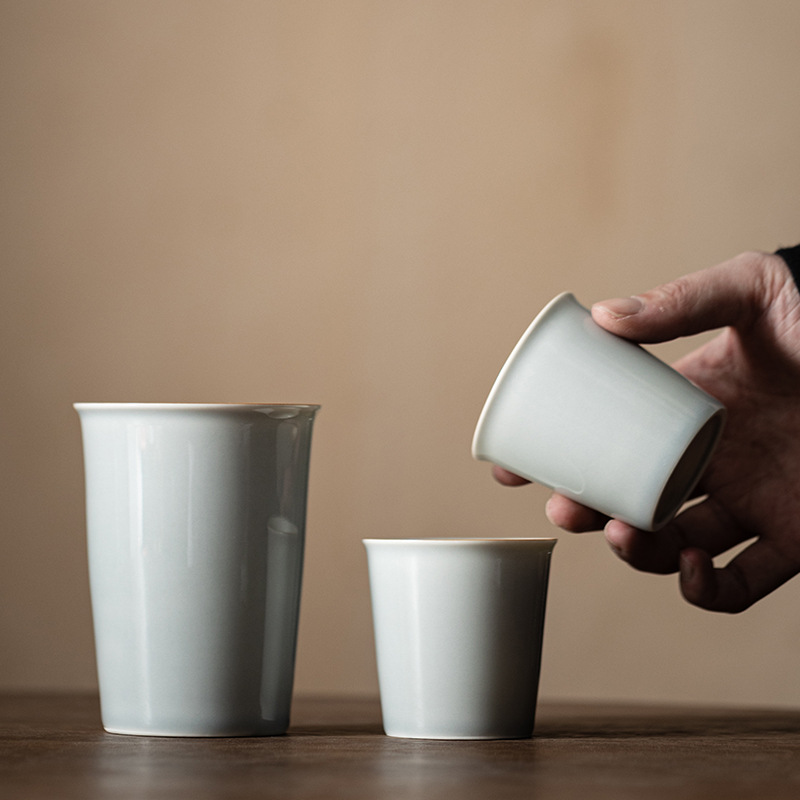 Cốc Coca xám đá kiểu Nhật cốc cầm tay cỡ lớn cốc nước gốm sứ cốc trà dung tích lớn cốc chủ nhân cốc đơn nung nhiệt độ cao