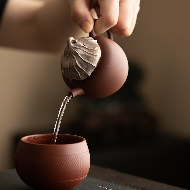 Mới cao cấp thô gốm mạ vàng bạc chết sen nồi, thủ công Nhật Bản gốm ấm trà, bộ trà Kung Fu, nồi đơn