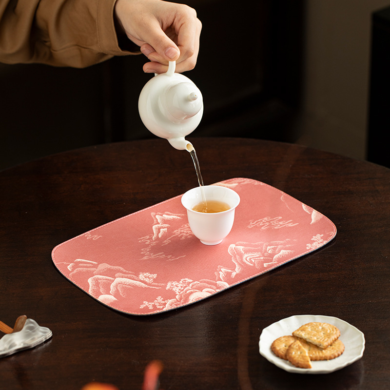 Thảm trà hình chữ nhật dùng trong gia đình, hai mặt, thích hợp để pha khô, khăn trà, thảm trà, cờ trà, phụ kiện bộ trà kung fu.