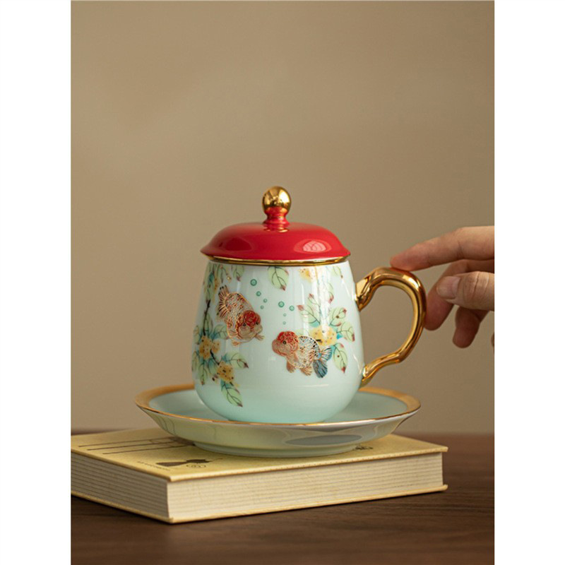 Bộ ấm chén văn phòng Fortune Dangtou Bộ ấm trà Tết Trung thu Ngày nhà giáo Bộ ấm trà cho giáo viên và người lớn tuổi Bộ ấm trà quà tặng