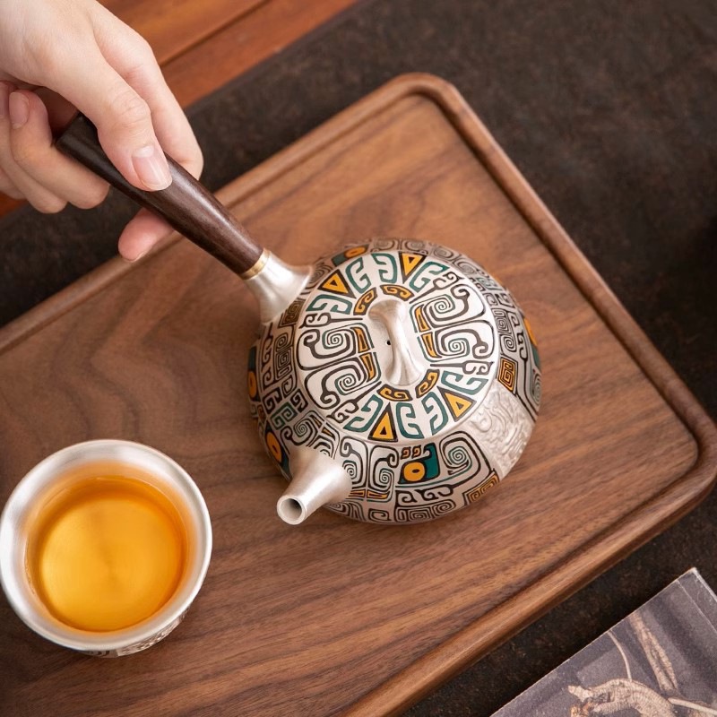 Bộ ấm chén trà Kung Fu Phổ Nhĩ Dương thủ công nguyên chất, gồm chén, nắp chén, bát, ấm trà, quà tặng phong cách Trung Hoa.