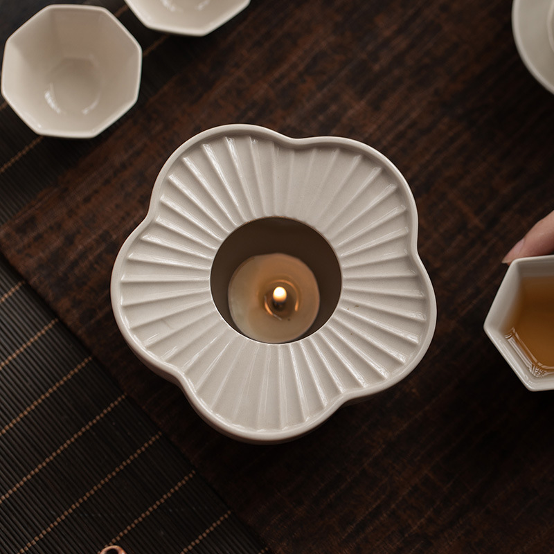 Bếp trà ấm nến xám thực vật Đồ nấu trà giữ nhiệt đế gốm Đồ nấu trà ấm trà hoa trà trái cây gia dụng kiểu Trung Quốc