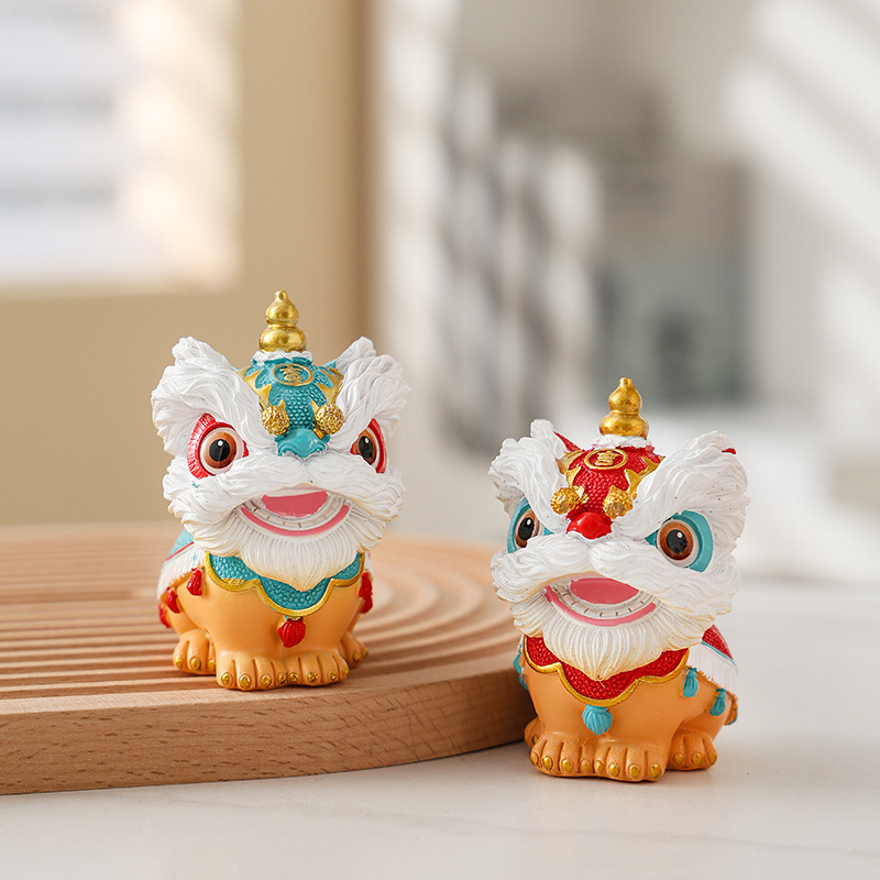 Phong cách thủy triều quốc gia mới của Trung Quốc may mắn, kho báu, đồ trang trí sư tử, thú cưng trà, trang trí mặt bàn ô tô, phụ kiện nhà dễ thương, quà tặng