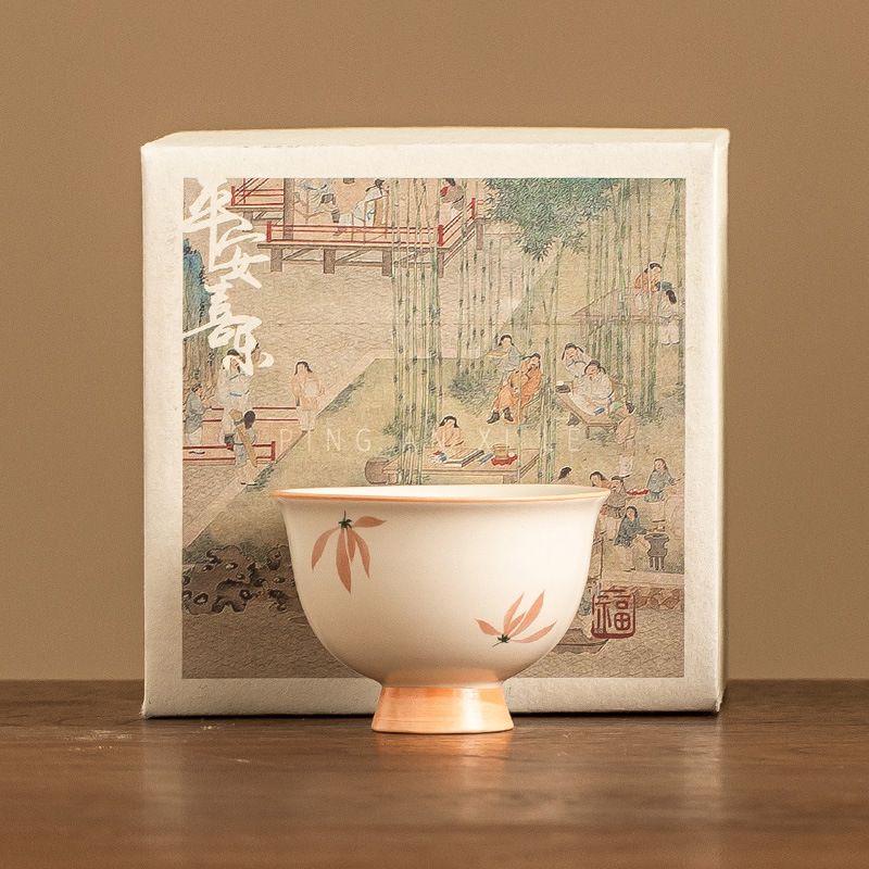 Cốc trà hoa lan tráng men màu vàng cốc trà cốc uống trà cá nhân cốc chủ nhân bộ trà gốm sứ Trung Quốc cốc trà Kung Fu