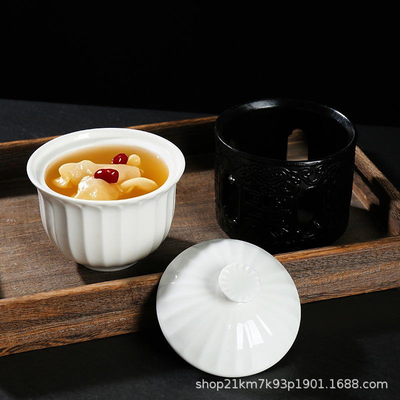 Phong cách Trung Quốc mới lớn màu đỏ sơn mài gốm nến bếp cách nhiệt câu lạc bộ sáng tạo nồi khô đĩa rau nổi bộ đồ ăn cổ điển