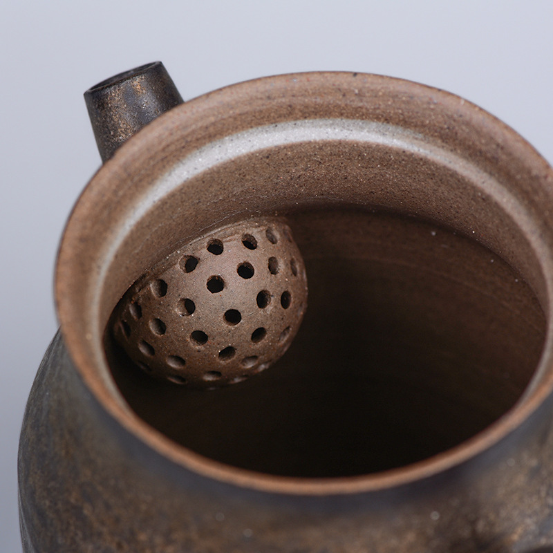 Bán buôn ấm pha trà gốm thô cổ điển thủ công dụng cụ pha trà Kungfu gia dụng dụng cụ pha trà gốm sứ sáng tạo bình đơn nhỏ