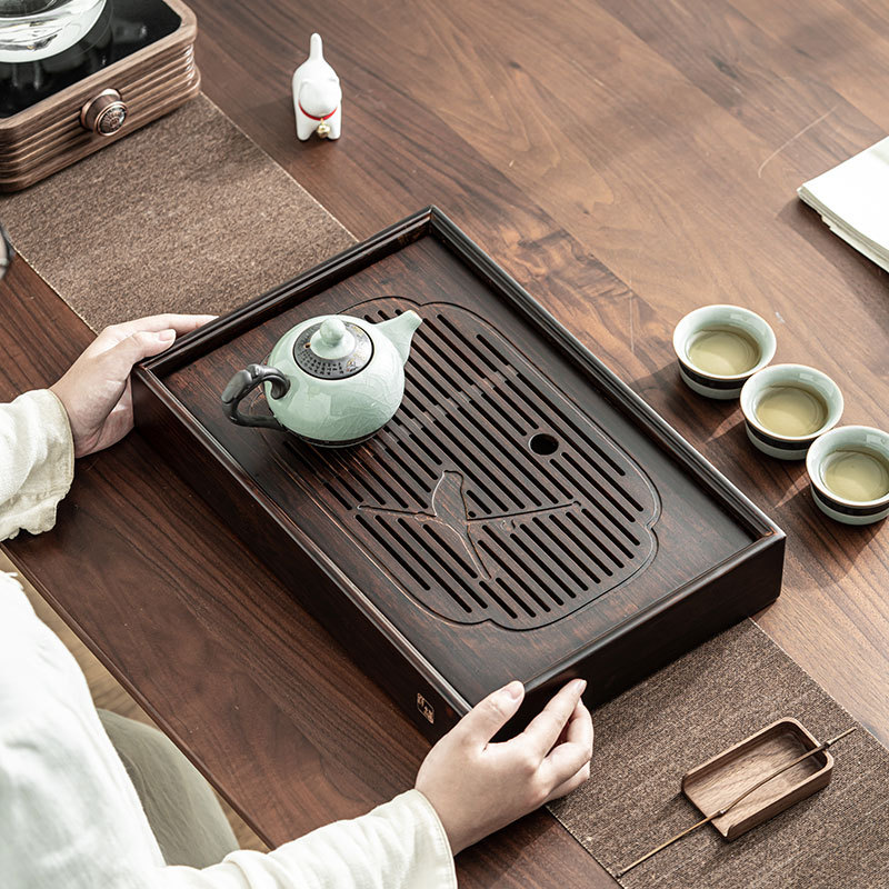Khay trà tre núi cao Yanxi, bàn trà phòng khách cổ điển, khay pha trà hai công dụng đựng hàng cỡ lớn, vừa và nhỏ, khay pha trà khô, bàn trà