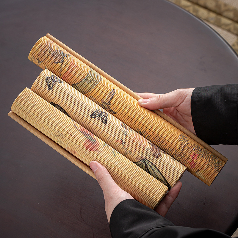 Bàn trà chiếu trúc kiểu Trung Quốc mới đệm cách nhiệt bàn trà chiếu trúc cao cấp Zen đệm bàn trà chống thấm nước