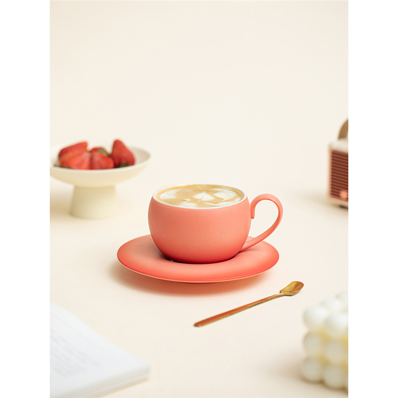 Cốc cà phê Mỹ Bộ cốc gốm sứ tinh tế cao cấp Bộ cốc và đĩa nữ cao cấp sang trọng nhẹ nhàng retro