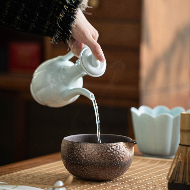 Bộ trà giả Song Matcha trọn bộ dụng cụ pha trà Matcha bát trà Baibenli muỗng trà bình đựng trà ngay lập tức túi đựng đồ cầm tay