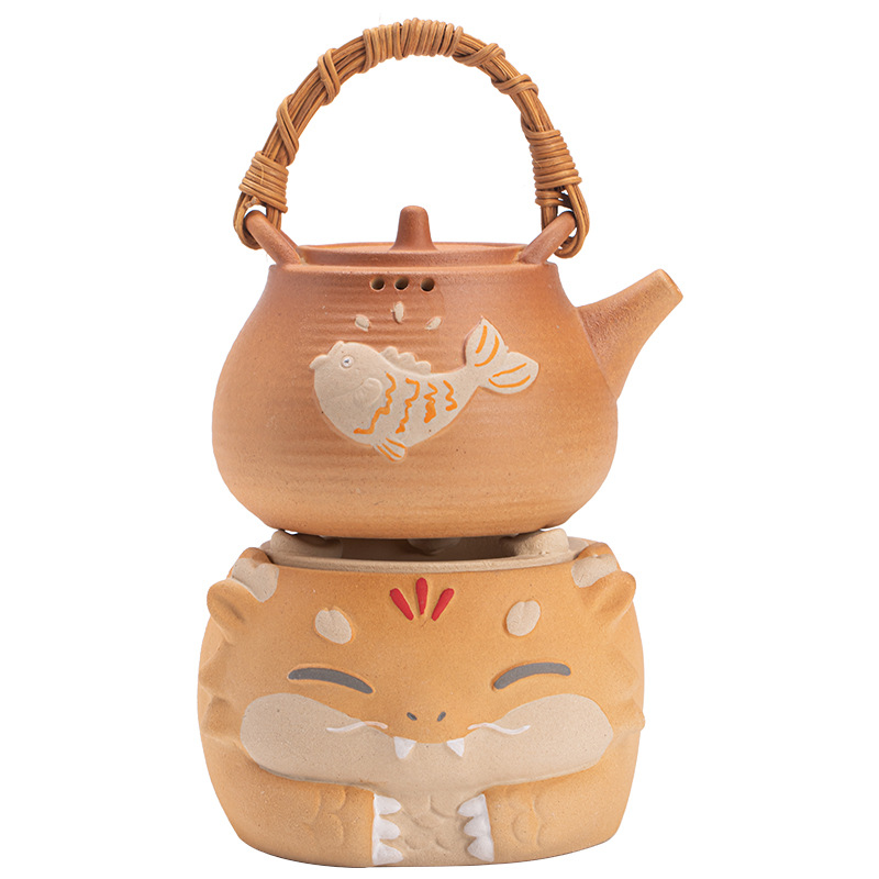 Bếp gốm điện Xiaolong, bếp đốt than, nồi cầm xà kết hợp, bếp nhỏ, nồi gốm chịu nhiệt độ cao, có thể đốt khô, trọn bộ trà Kung Fu