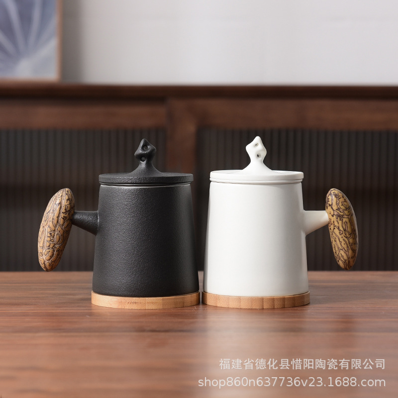 Cốc pha trà văn phòng Bồ đề sáng tạo cốc đôi cốc nước cốc chuyên dụng cá nhân cốc lọc tách nước trà