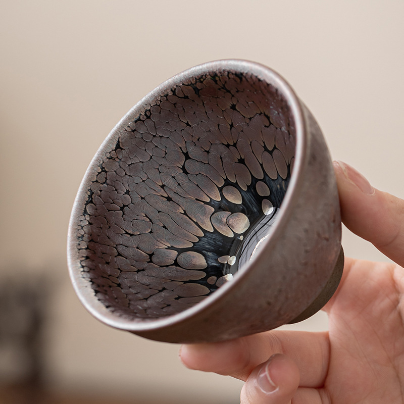 Cốc pha trà bằng sắt pha đổi màu bằng tay cốc Chủ Bộ trà gốm sứ cốc trà chén trà chén dầu xanh