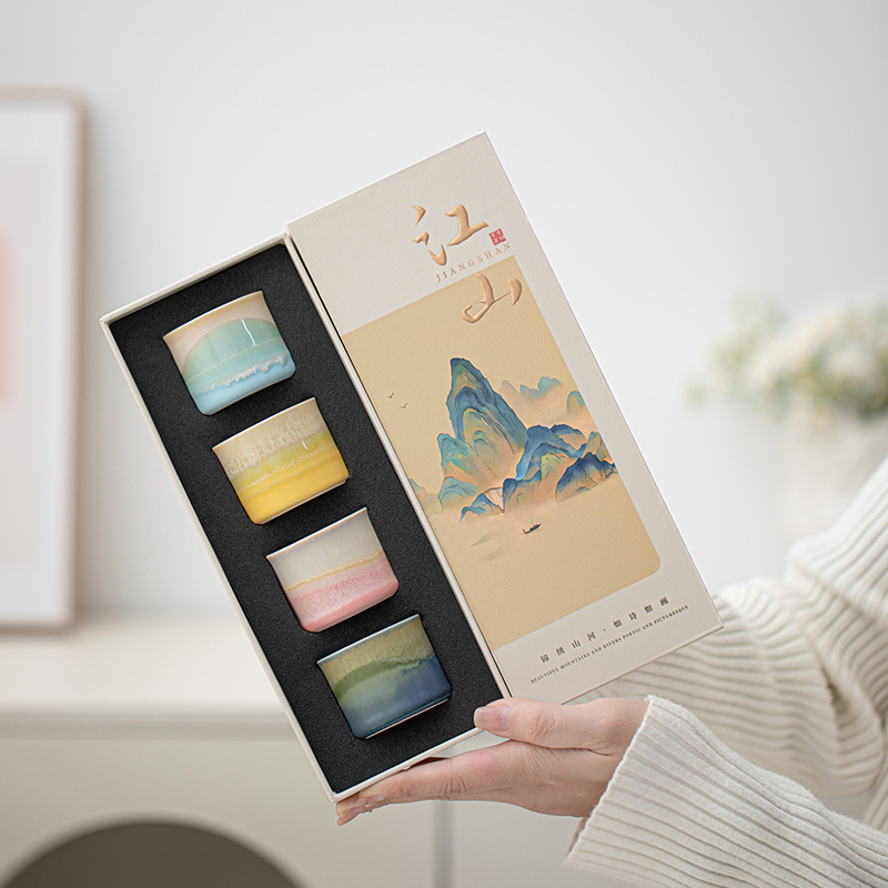 Bảo tàng Cung điện Văn hóa và Sáng tạo Hàng ngàn dặm Giang Sơn Chủ cốc Cá nhân Cốc gốm sứ Trà cho người lớn tuổi Cha mẹ Lãnh đạo Hộp quà Bộ