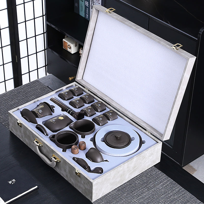 Bộ ấm trà Kung Fu Tử Sa 2025 ấm trà gốm sứ pha trà văn phòng phòng phòng khách gia dụng hộp quà cao cấp