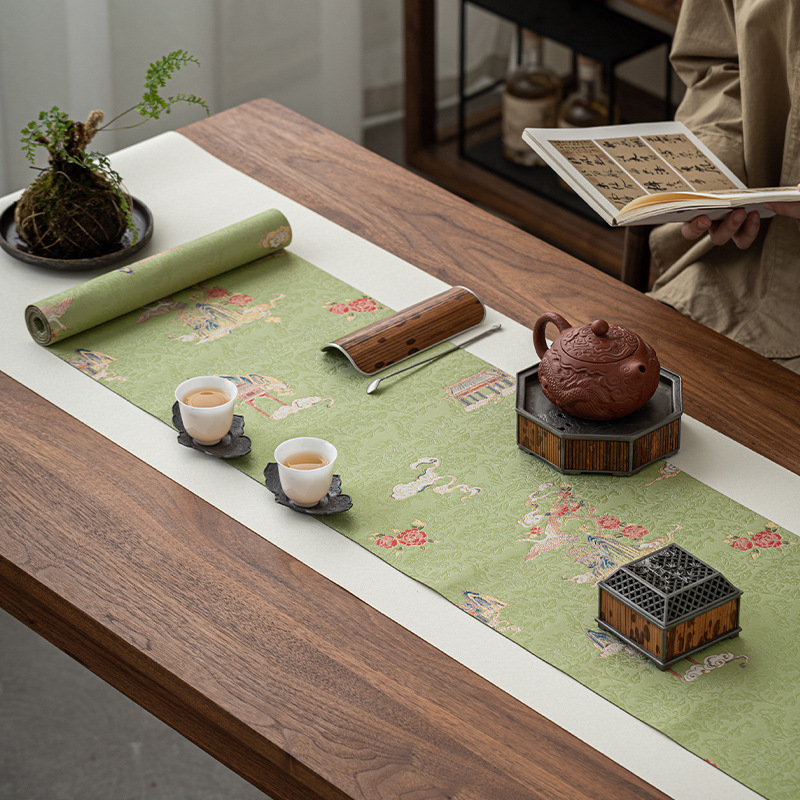 Bàn trà kiểu Trung Quốc không thấm nước sợi mây thơm bàn trà kiểu Trung Quốc bàn trà vải nghệ thuật bàn trà đệm bàn trà thiền bàn trà khăn trải bàn trà