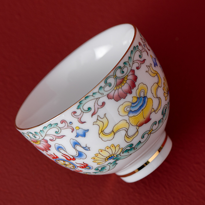 Cốc trà màu men bộ gốm sứ cốc chủ nhân cốc đơn cá nhân gia dụng cốc trà cao cấp cổ điển