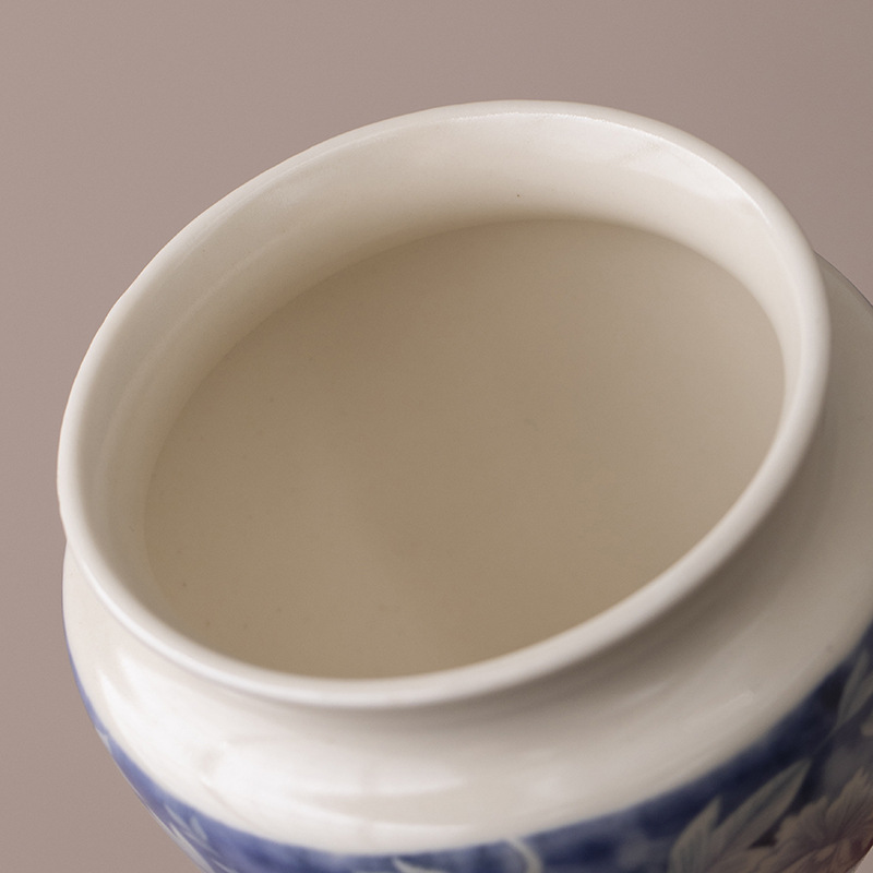 Soda tráng men retro màu xanh và trắng xây dựng chai bã trà nước gốm sứ bộ trà kungfu chai nước thải rửa bút rửa trà đạo không khớp