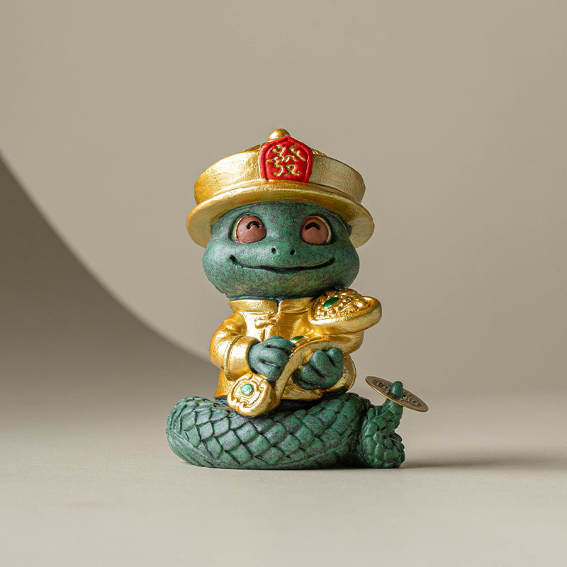 Đồ trang trí nhỏ sáng tạo rắn ruyi sa thạch xanh để bàn phòng khách đồ trang trí trà thú cưng chơi trà đồ thủ công thời thượng Trung Quốc