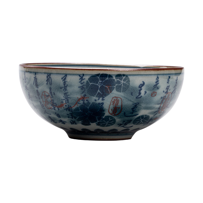 Cốc trà xanh trắng cổ bằng đất sét già Ailian nói cốc trà Gốm sứ thủ công cốc chủ nhân cá nhân cỡ lớn kiểu Trung Quốc cổ điển