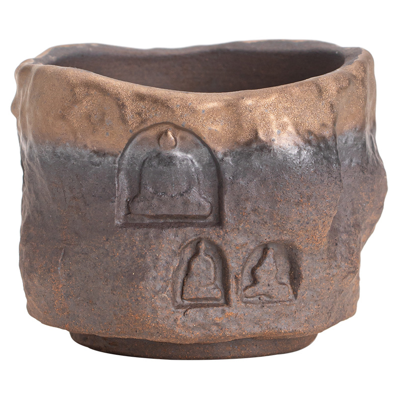 Cốc sứ Đôn Hoàng tráng men mạ vàng cổ điển cốc chủ nhân cốc trà gốm sứ thủ công cổ xưa cốc nhỏ bộ trà Kung Fu