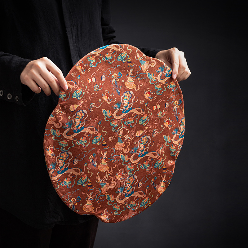 Thảm trà nhỏ Đôn Hoàng, thảm trà chống thấm nước thiền kiểu Trung Quốc, sợi mây thơm, thảm bọt khô, bàn trà, thảm cách nhiệt, bộ trà, phụ kiện trà đạo