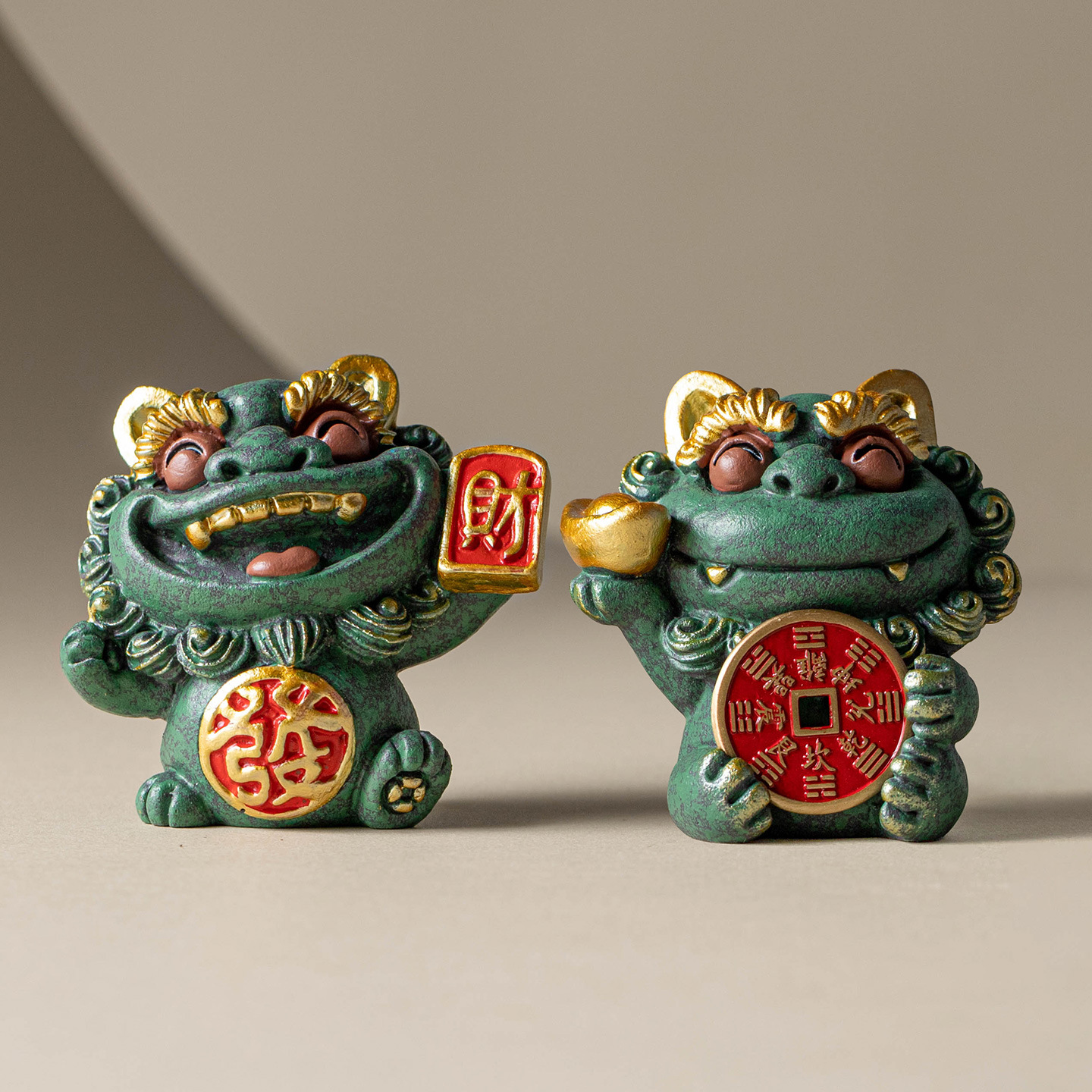 Đồ trang trí sáng tạo để bàn bằng đá sa thạch xanh may mắn nhà xưởng