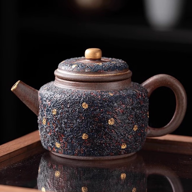 Ấm trà Jingde Zhongte mới của Lin Si Hua, bộ ấm trà thủ công bằng đá khoáng Dehua, ấm trà gia dụng, bộ pha trà bằng gốm thô.