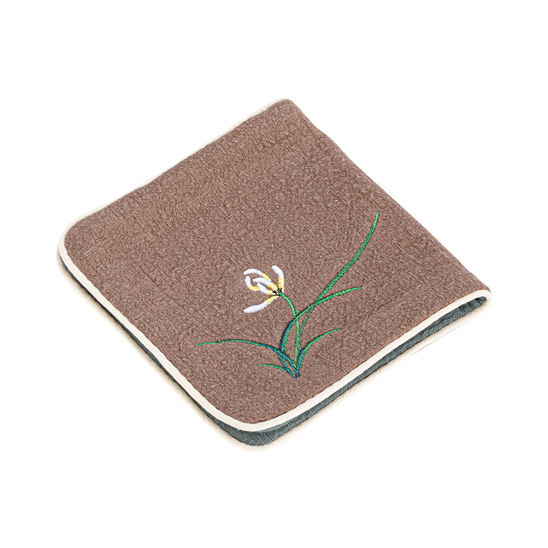 Khăn trà Zen cotton và lanh dày hai lớp, Khăn trà vẽ tay, khăn làm sạch tốt hút nước, không pha trà đạo