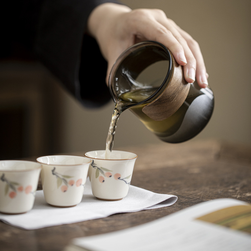 Đồ gốm vẽ tay cốc khách nhanh bộ trà du lịch cầm tay ngoài trời bộ trà kungfu chống bỏng một bình ba cốc