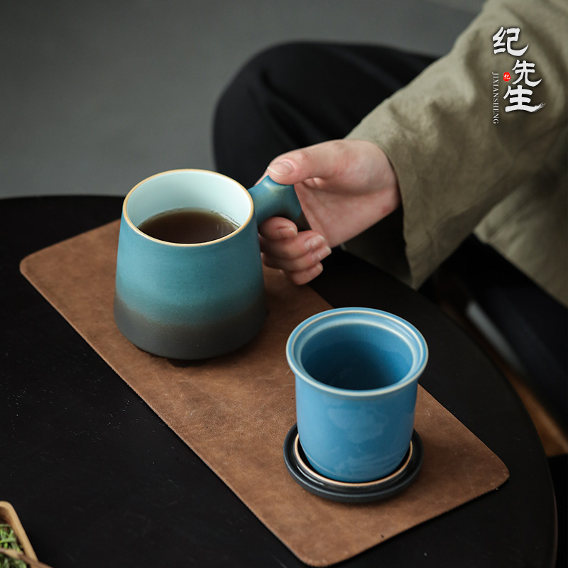 Cốc pha trà gốm sứ cao cấp, cốc tách trà, cốc trà đạo, hộp quà lưu niệm cá nhân văn phòng