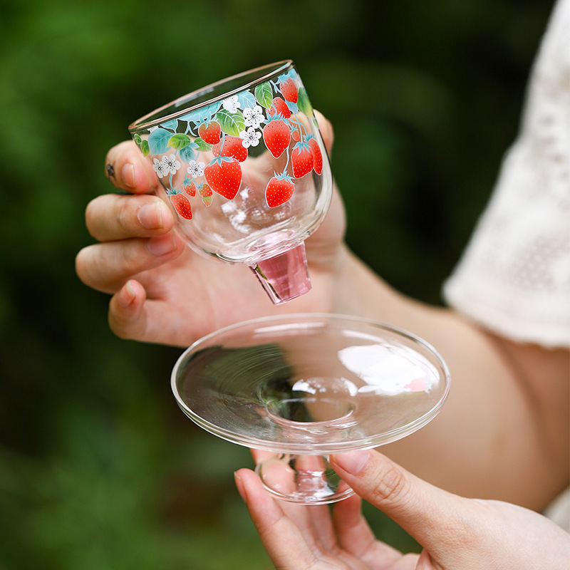 Cốc pha trà kiểu mới, Bộ trà chuyên dùng để pha trà xanh, cốc thủy tinh, cốc uống trà chịu nhiệt độ cao trong suốt kiểu Nhật