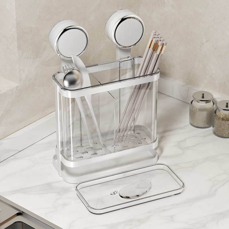 Ống đũa cốc hút treo tường không cần đục lỗ lồng đũa thoát nước bếp lồng đũa đựng đũa kiểu mới gia dụng hộp đựng đũa thìa