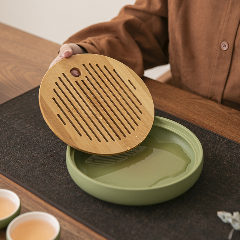 Bộ dụng cụ trà Kung Fu trọn bộ gia dụng khay trà pha khô gốm sứ đơn giản phòng khách hộp quà nhỏ hiện đại sang trọng