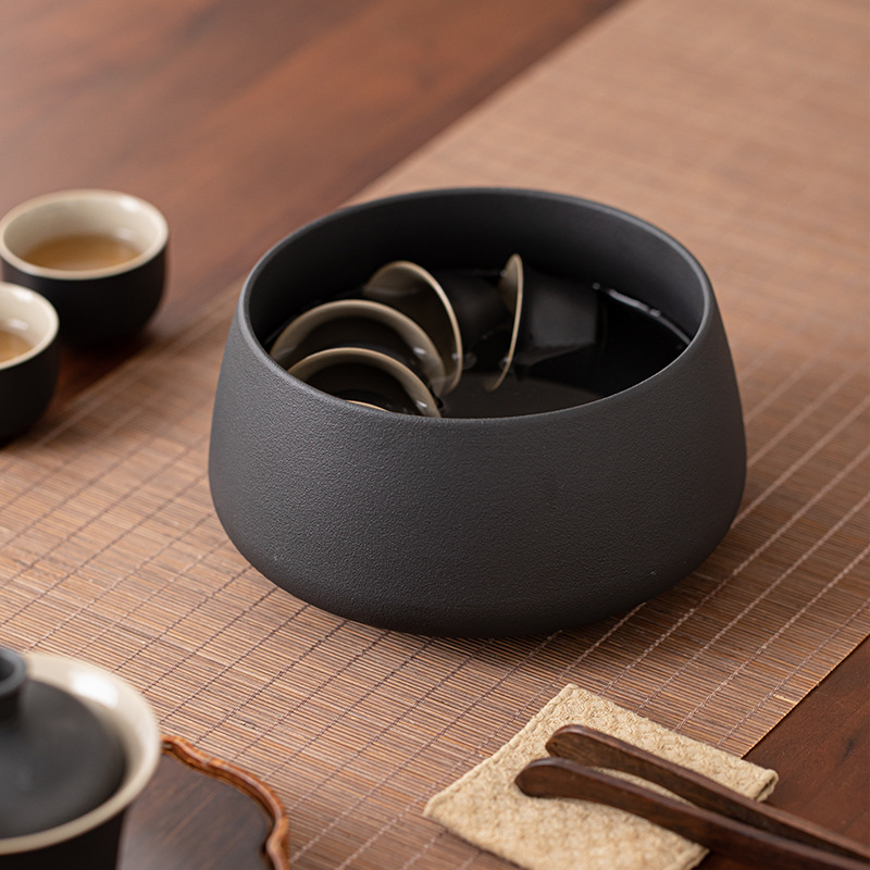 Bồn rửa trà đơn giản, bồn đựng trà gia dụng, cốc đựng nước, dụng cụ đựng trà dung tích lớn, bồn đựng nước thải, bát lớn, bồn đựng trà