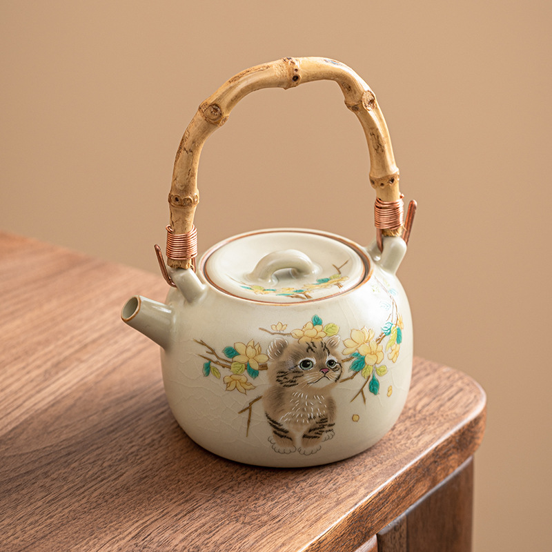 Ấm trà nhỏ mèo dễ thương ấm trà ấm trà gia dụng ấm gốm sứ đáng yêu ấm đơn dung tích lớn