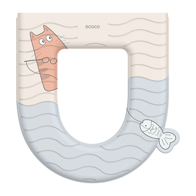 Thảm bồn cầu chống thấm nước eva dày dặn Yicoco thảm bồn cầu kiểu dính thông dụng bốn mùa có tay cầm gia dụng