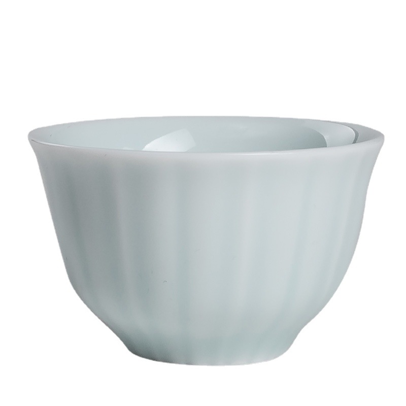 Cánh hoa gốm sứ Oyantang men ngọc sứ trắng cốc chủ nhân cốc Bộ trà Kung Fu cốc đơn cốc trà dọc