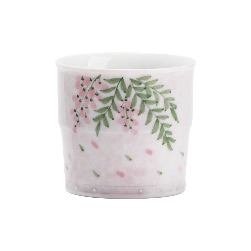 Vẽ tay hoa tử đằng cốc lễ hội cao cốc sứ trắng Dehua bộ trà Kung Fu cốc chủ sở hữu cốc đơn phụ nữ uống trà