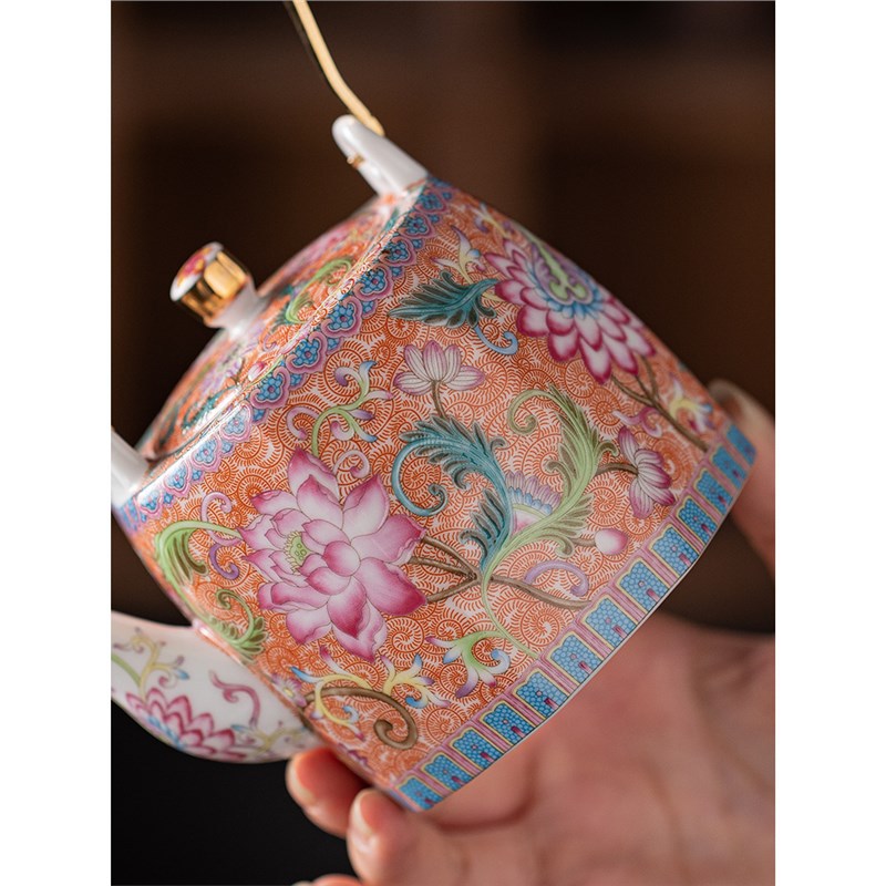 Bộ trà du lịch tráng men kiểu Trung Quốc một ấm bốn cốc hộp quà ấm trà gốm sứ bán buôn