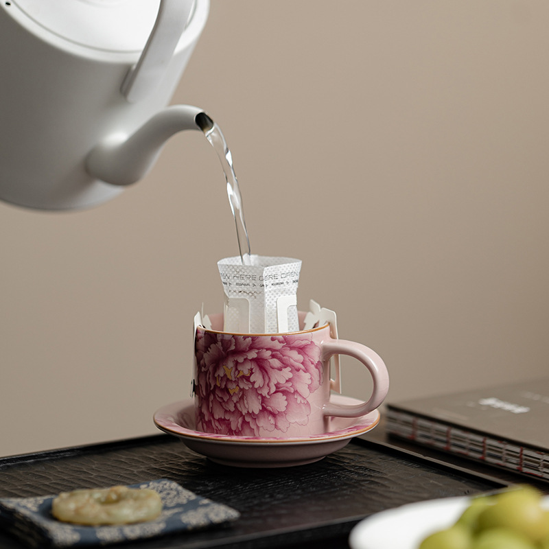 Cốc cà phê Ruyao quốc gia màu Tianxiang cốc gốm sứ lưu niệm cốc uống nước cốc pha trà cốc trà chiều