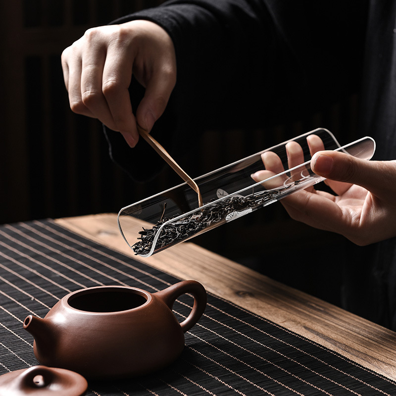 Bộ phụ kiện trà đạo thủy tinh Borosilicat cao Bộ trà kéo trà phong cách Nhật Bản Bộ trà Kung Fu Zero với bộ thưởng thức trà trong suốt