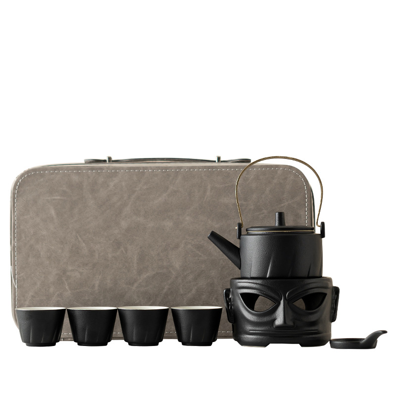 Gốm đen Sanxingdui ấm bếp trà bộ nến sưởi ấm cơ sở cắm trại ngoài trời bếp pha trà ấm