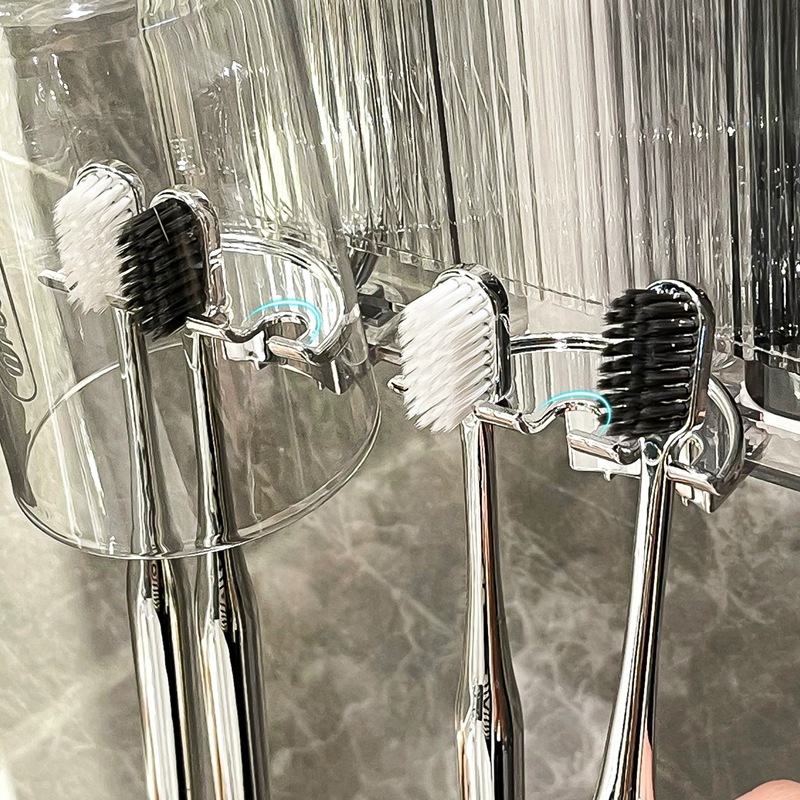 Giá để bàn chải đánh răng và kem đánh răng sang trọng không cần đục lỗ treo tường nhà vệ sinh bàn chải đánh răng cốc đựng răng điện