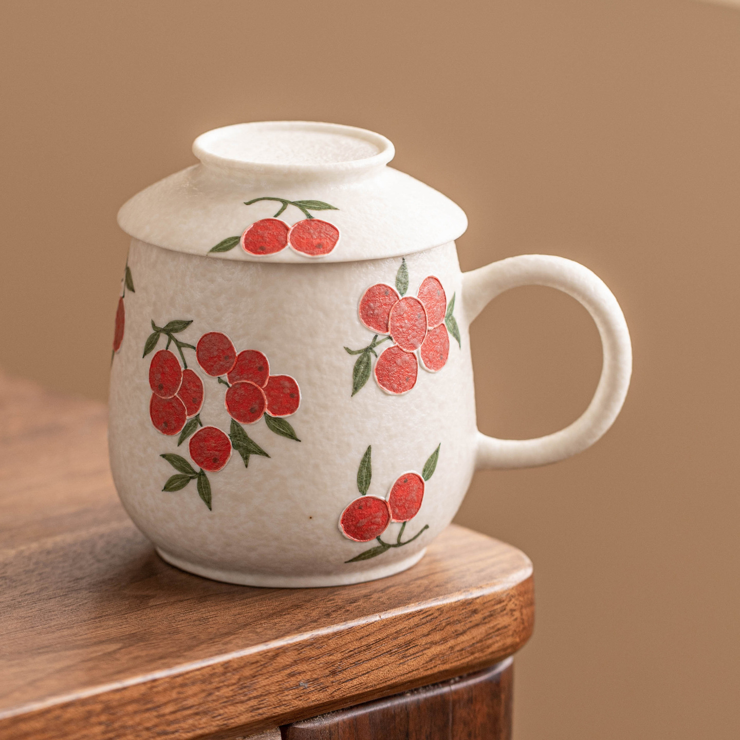 Cốc trà trắng mỏ đá cốc gốm sứ cốc pha trà văn phòng có nắp cốc uống nước tinh tế cốc uống nước cá nhân