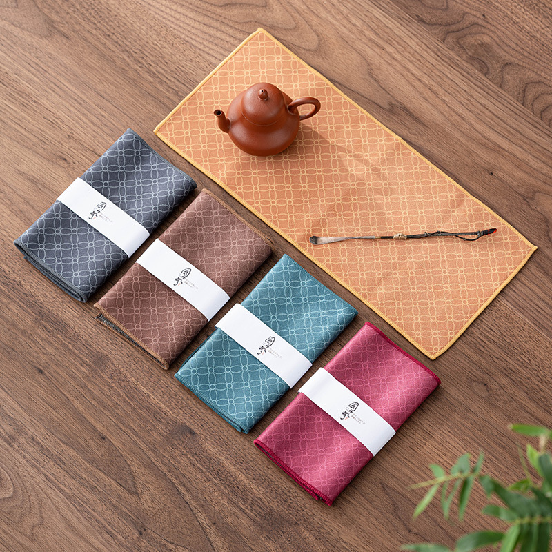 Khăn trà khăn trải bàn trà cao cấp thấm nước khăn trải bàn trà cao cấp dụng cụ trà Kung Fu kiểu Trung Quốc phụ kiện trà đạo khăn trải bàn trà
